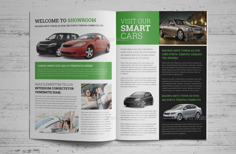 Automotive Car Brochure Catalog InDesign Template, Print Templates
